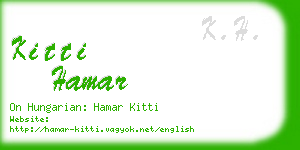 kitti hamar business card